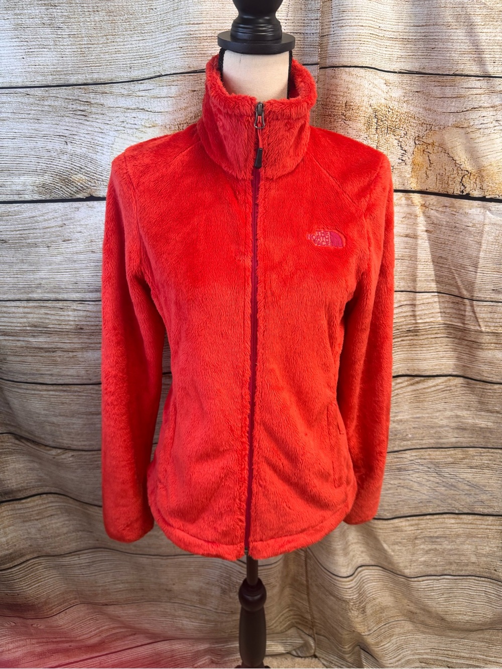 The North Face Women’s Orange Plush Fleece Full-Zip Jacket
